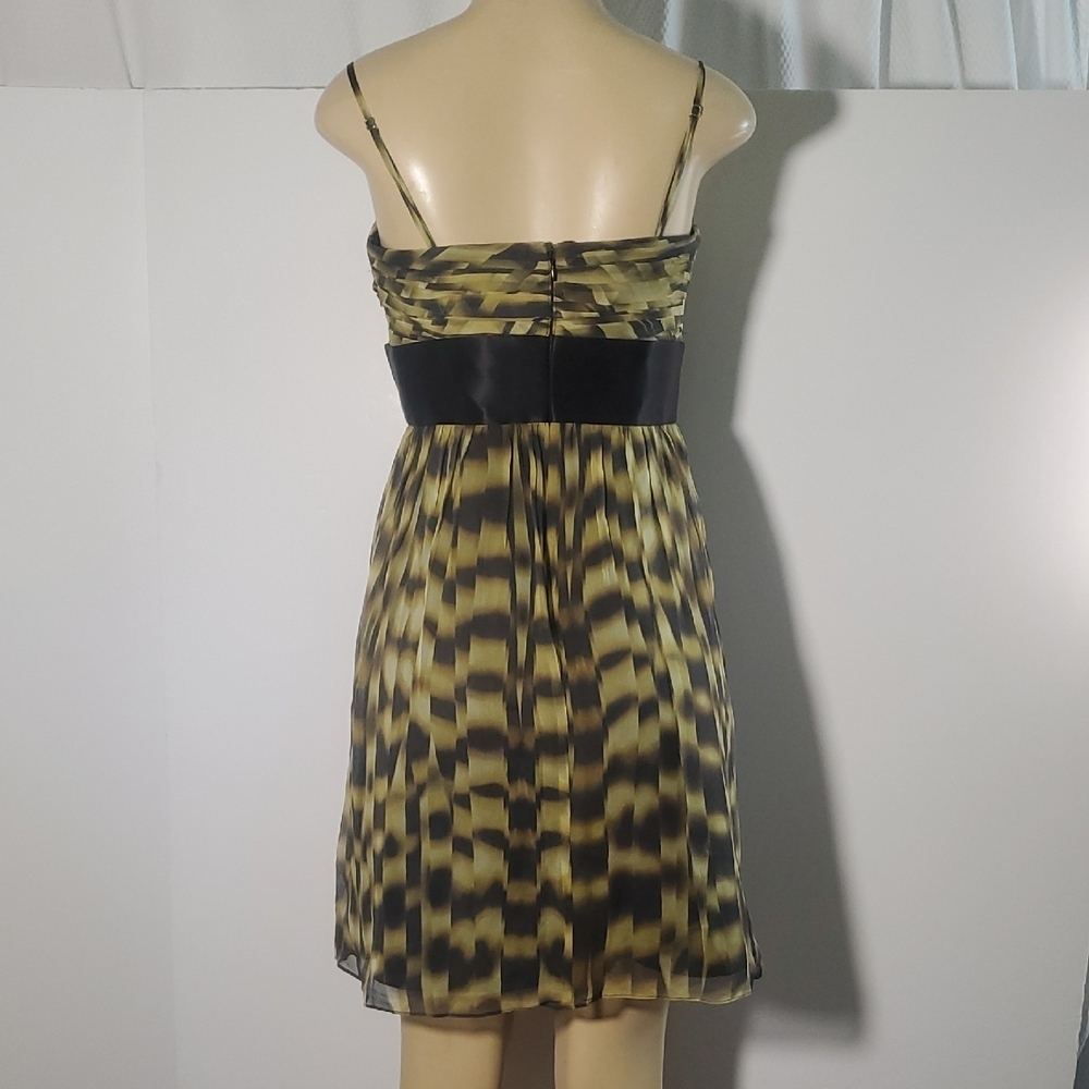 Calvin Klein Women's 100% Silk Spaghetti Strap Dress Black and Yellow Size 8 - Picture 5 of 11